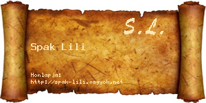 Spak Lili névjegykártya