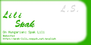 lili spak business card